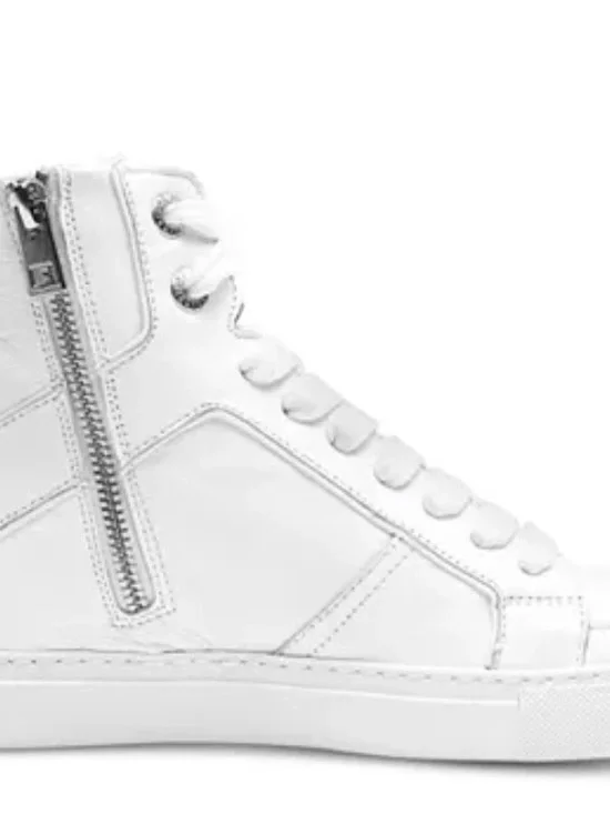 Zadig & Voltaire Off-White Leather High-Top Sneakers - Picture 9 of 9
